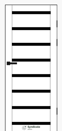 Двері Syndicat Doors PVC 103 Білий оксамит чорне скло